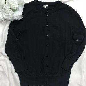 J crew Black Button up cardigan